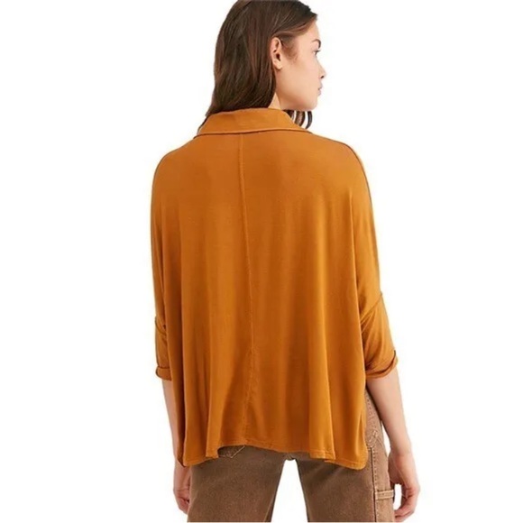 We The Free Andy Oversized Slouchy Blouse Button Down Size M - Picture 2 of 6